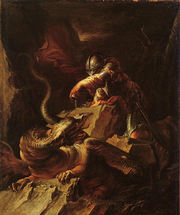 Salvator Rosa Jason Charming the Dragon Spain oil painting art